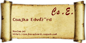 Csajka Edvárd névjegykártya